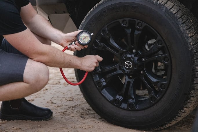 For better grip, the PSI was reduced from 33 down to 25.