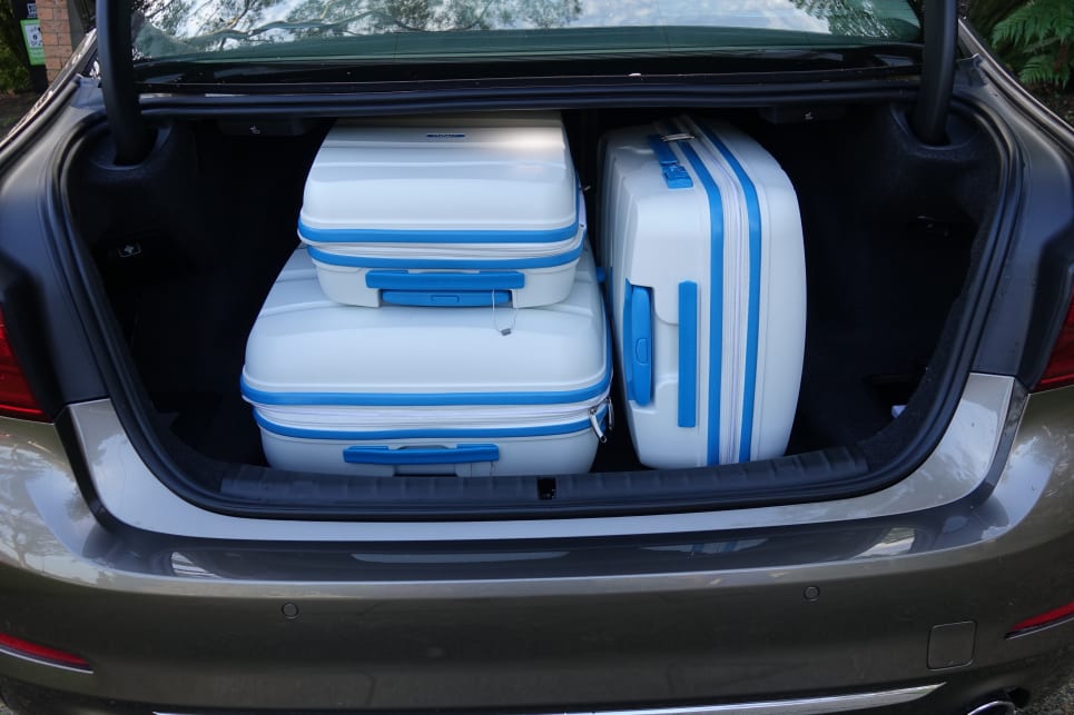 Our three-piece suitcase set (35, 68 and 105 litres) slotted in the boot easily.