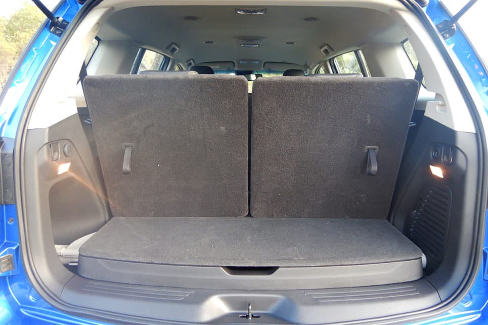 With all seats up, if you pack to the roof, there is 235 litres of cargo space at the very rear.