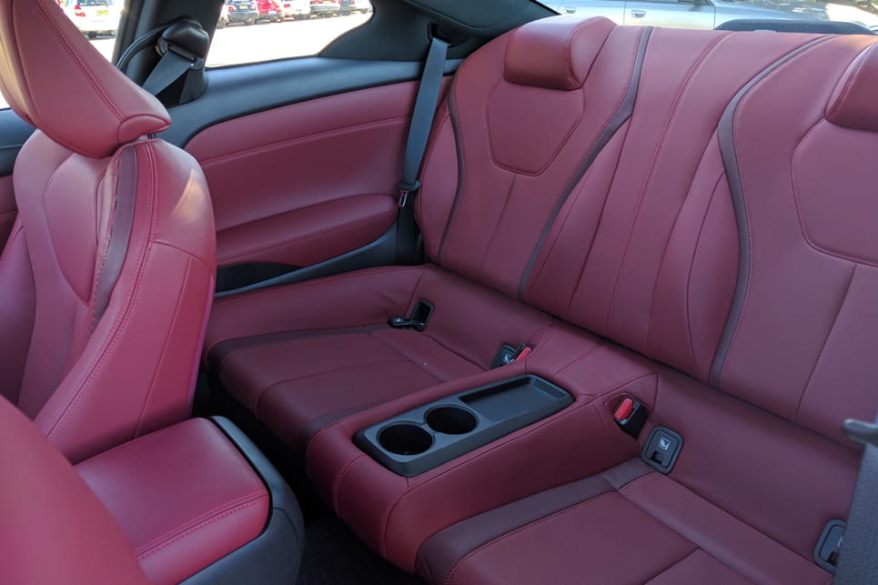 The rear seat in the Red Sport is cosy for kids but is not a place for adults.