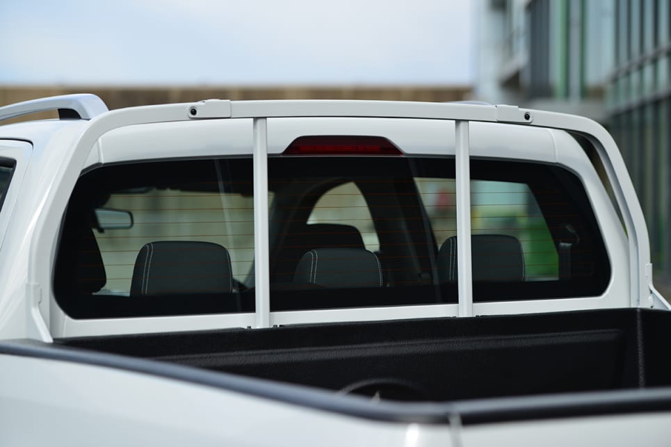 The Pro has a multi-bar headboard to protect the rear window.
