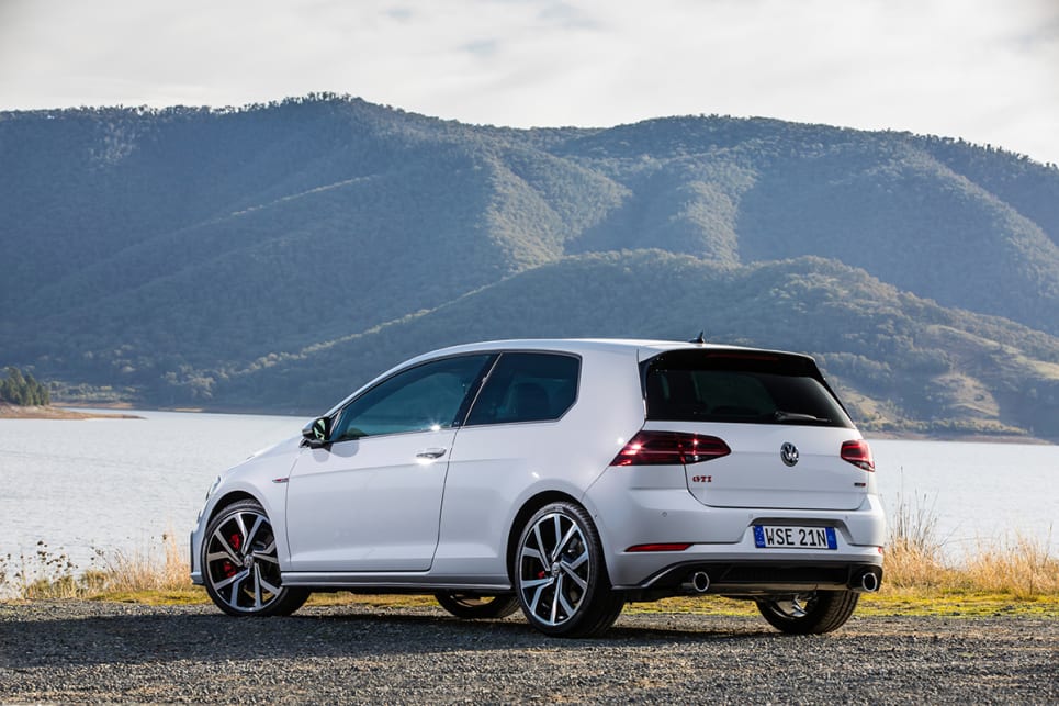 There are larger diameter twin exhaust tips and a new faux diffuser on the GTI.