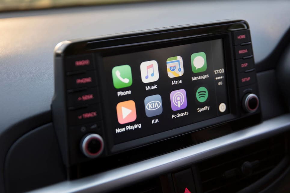 The new 7.0-inch touchscreen is equipped with Apple CarPlay and Android Auto.