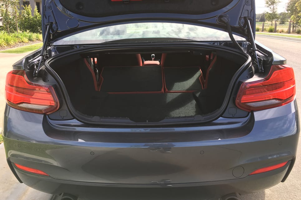 The rear seats fold down by way of triggers mounted in the cargo area. (image credit: Matt Campbell)
