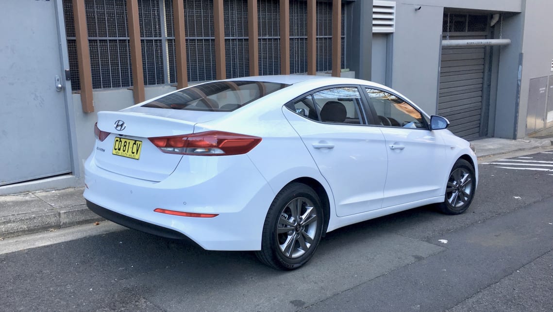 The shape of the Elantra is sleek, and it looks a bit old-school in comparison to Hyundai's newer models.