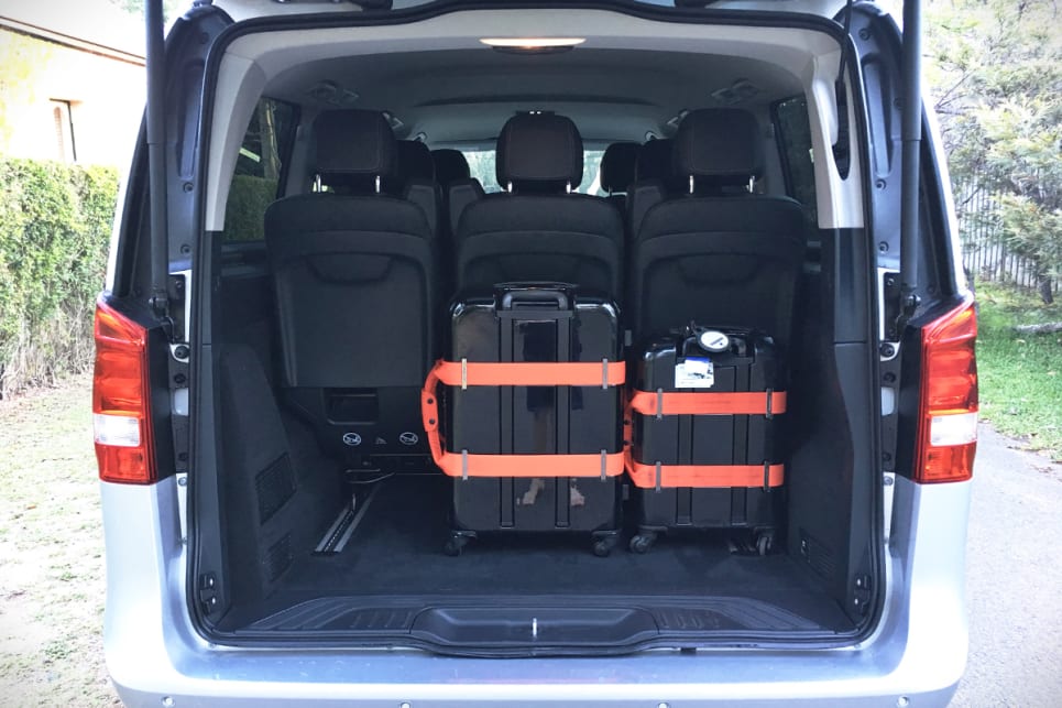 The V-Class has 1030L of cargo capacity in its most downsized form. Remove the rear seats and it grows to 4630L.