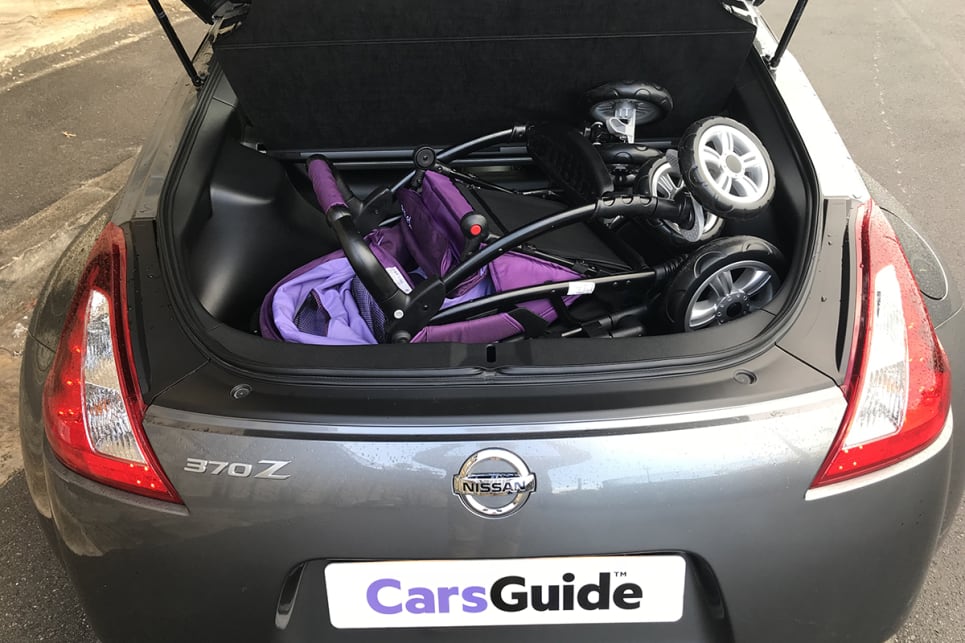 We also had a crack at stuffing in the 'CarsGuide' pram and managed it with only a couple of beads of perspiration expended. (image: James Cleary)