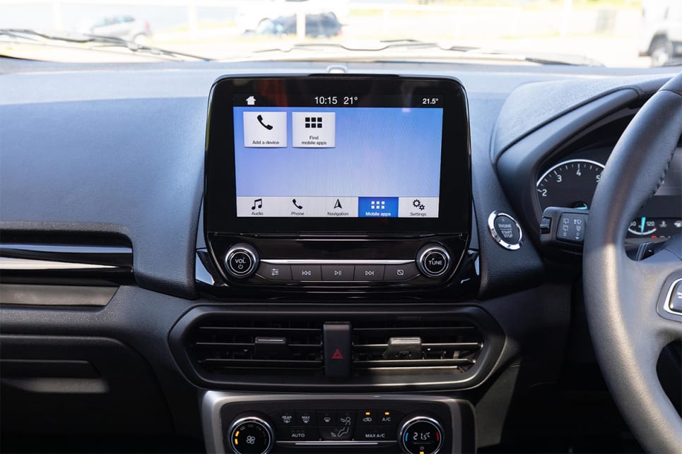 There’s an 8.0-inch touchscreen that comes with Apple CarPlay and Android Auto. (image credit: Dean McCartney)