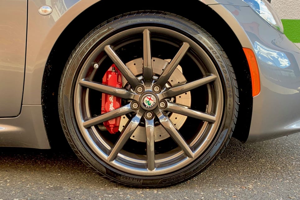 The standard 4C wears 17-inch wheels at the front and 18-inch alloys at the rear.