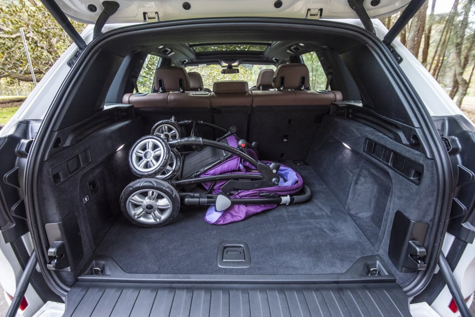 The BMW’s boot is narrow and deep, and there’s a smaller load space