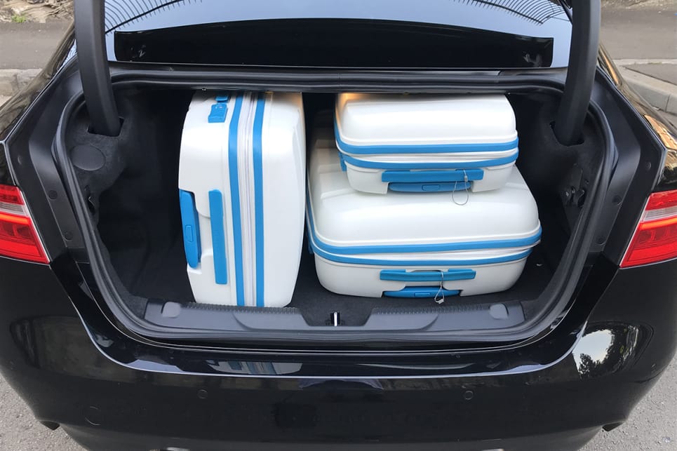 Our three-piece hard suitcase set fitted in with room to spare.