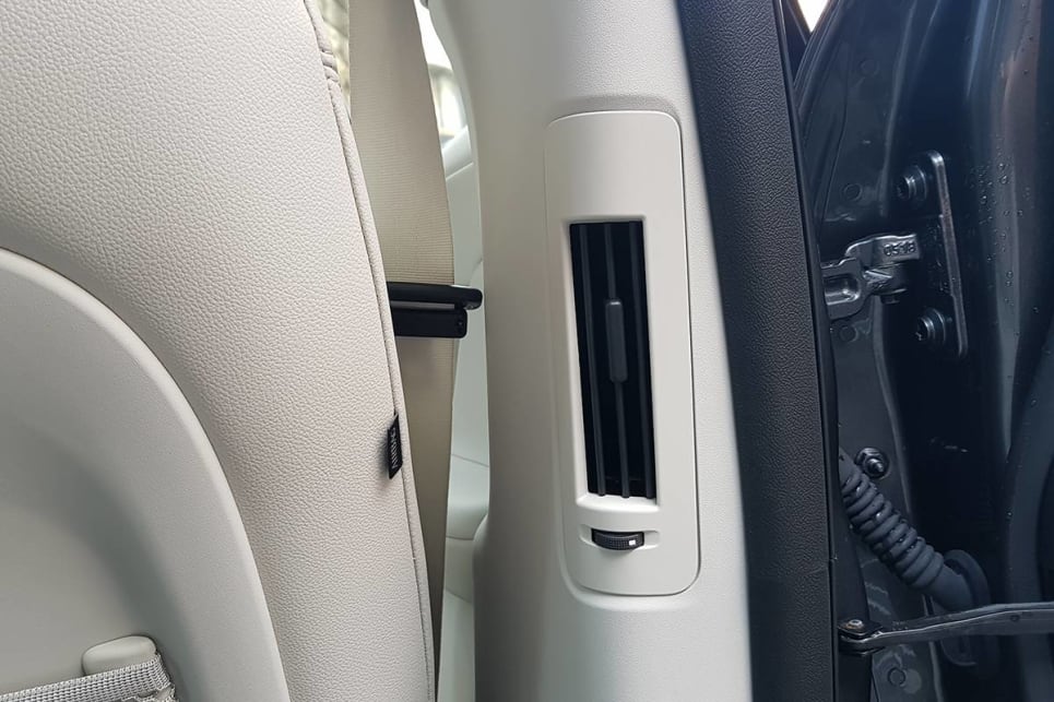 The I-Pace has rear air vents located to the side.