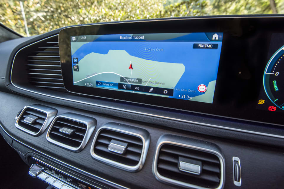 The Mercedes features the brands MBUX driver interface