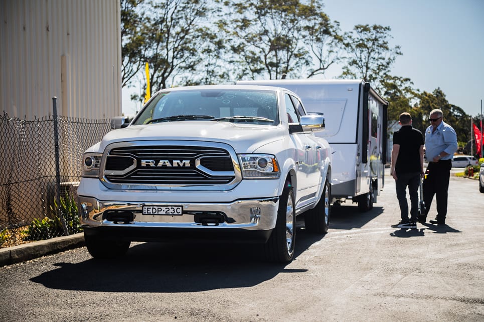 We selected Tow/Haul mode on the Ram, which adjusts a number of parameters. (image: Glen Sullivan)