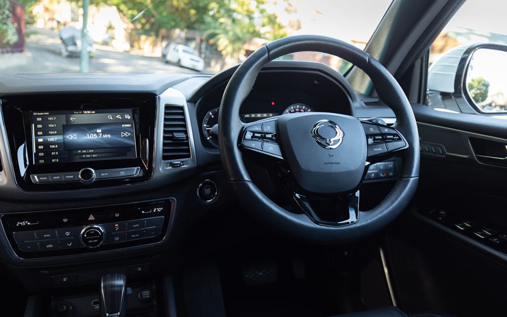 The 8.0-inch touchscreen has Apple CarPlay or Android Auto.