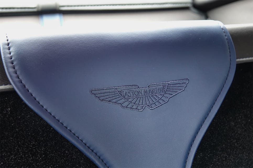 The Aston Martin logo is also embroidered. 