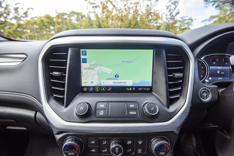 Sat nav is accessible through multimedia system (pictured: Acadia LT).