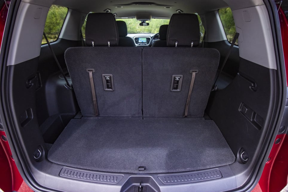 With the third row in place the cargo capacity is 292 litres (pictured: Acadia LT).