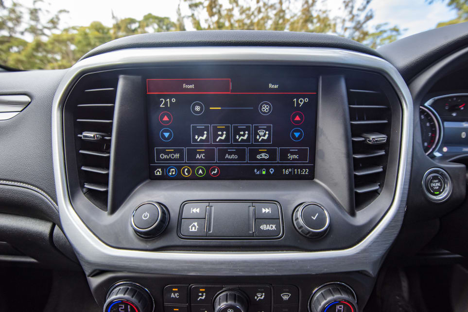 The Acadia features three-zone climate control (pictured: Acadia LT).