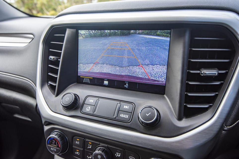 A reversing camera makes parking a breeze (pictured: Acadia LT).
