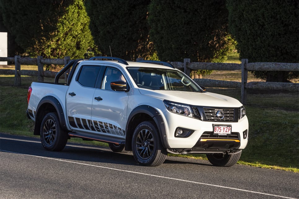 The Navara's twin-turbo engine felt willing, and the fact it's the lightest ute here helps with that. 