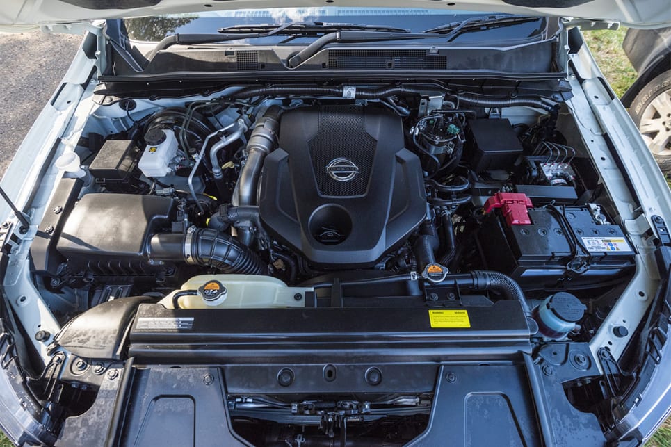 The twin-turbo 2.3-litre engine in the Navara produces 140kW/450Nm.