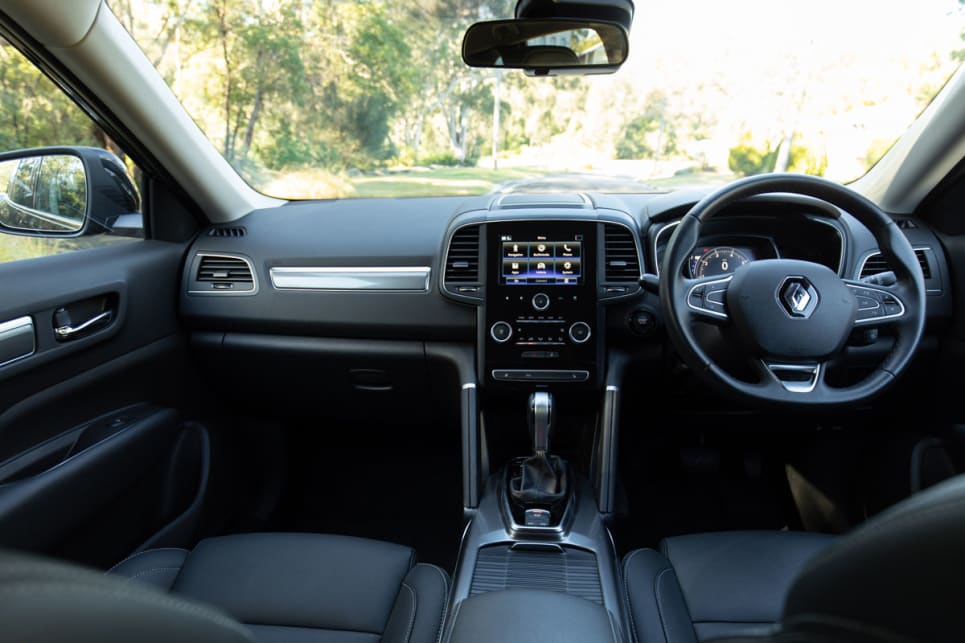 The steering wheel is leather-trimmed and feels good under the hands.