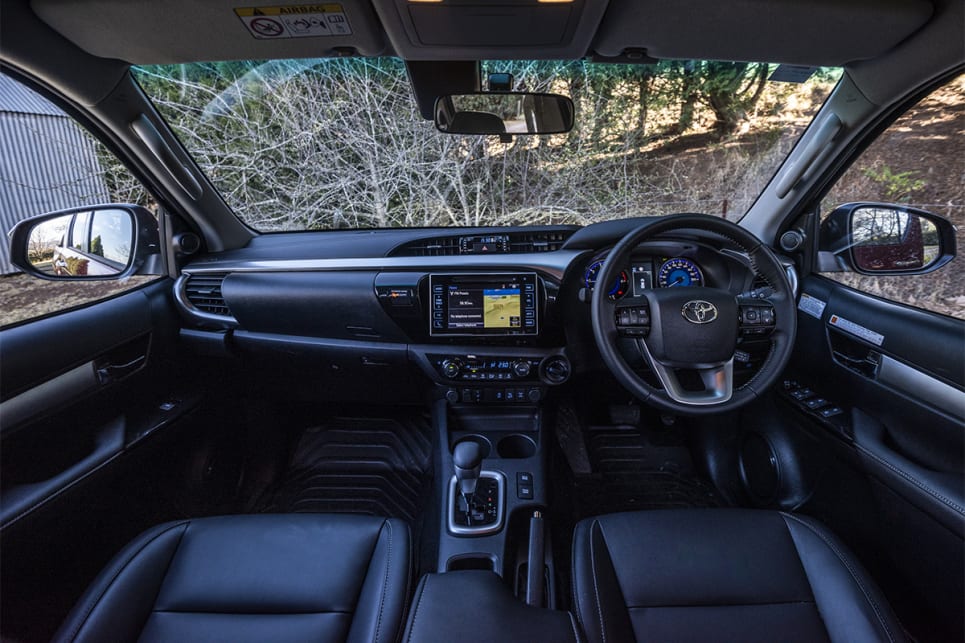 The HiLux's cabin looks okay, but the way its designed actually eats into the usable space a lot up front.
