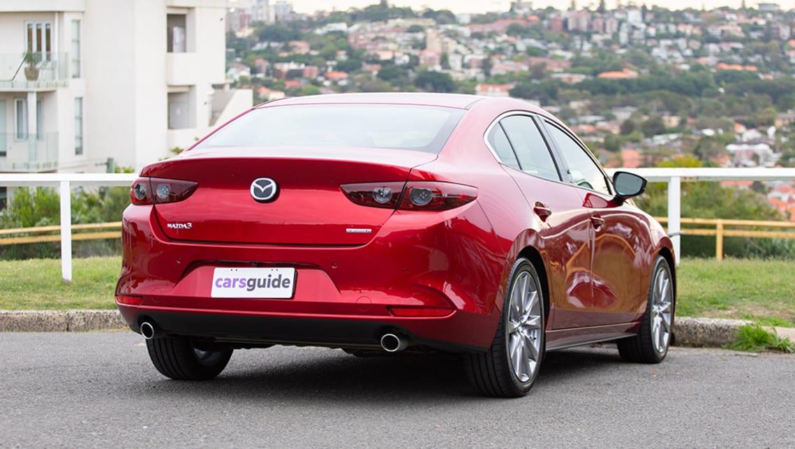 While the new shape Mazda3 hatchback has a modern vibe, this sedan is not as swanky as it's hatchback sister. (image: Dean McCartney)