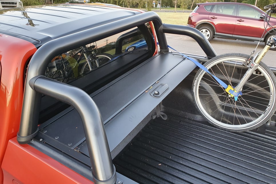 The roll top still protrudes over the tub when retracted which didn't leave enough room to load up a bike.