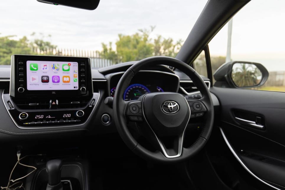 The Corolla has a reverse parking camera. 