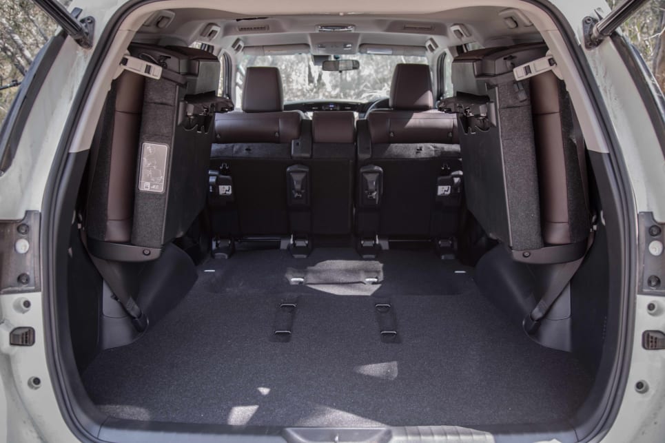 With the second-row folded forward, there’s a claimed 1080 litres of cargo space.