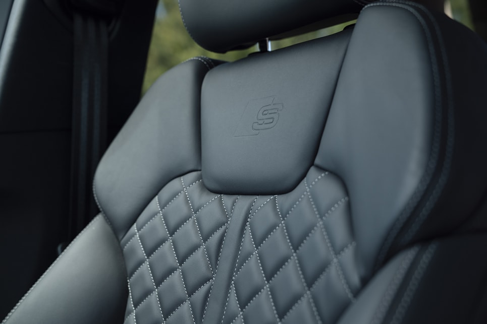 The seats are covered with Nappa leather with diamond stitching.