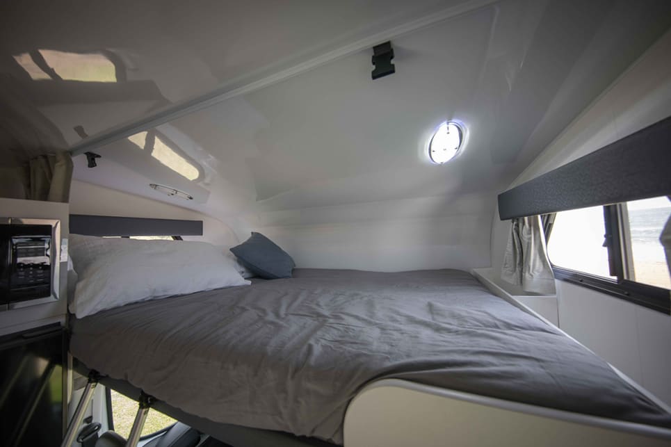 Our test vehicle, the C7544SL Busselton, has a double bed over the cabin.