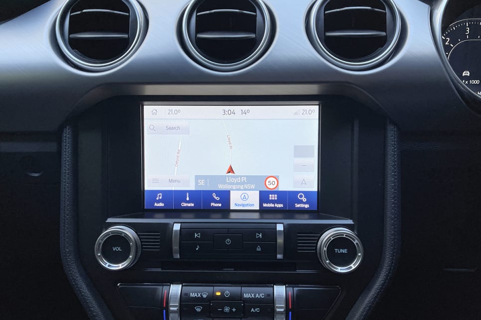 The 8.0-inch touchscreen features Ford's SYNC3, plus Apple CarPlay and Android Auto.