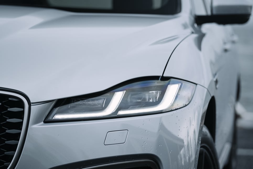 The new F-Pace features slimmer headlights (image: R-Dynamic S).