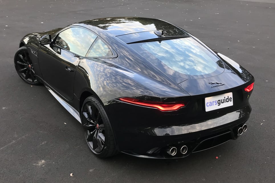 Although it kicked off as a roadster, a coupe version of the F-Type was always part of the plan.20-inch alloy wheels, racy red brake calipers. (image: James Cleary)