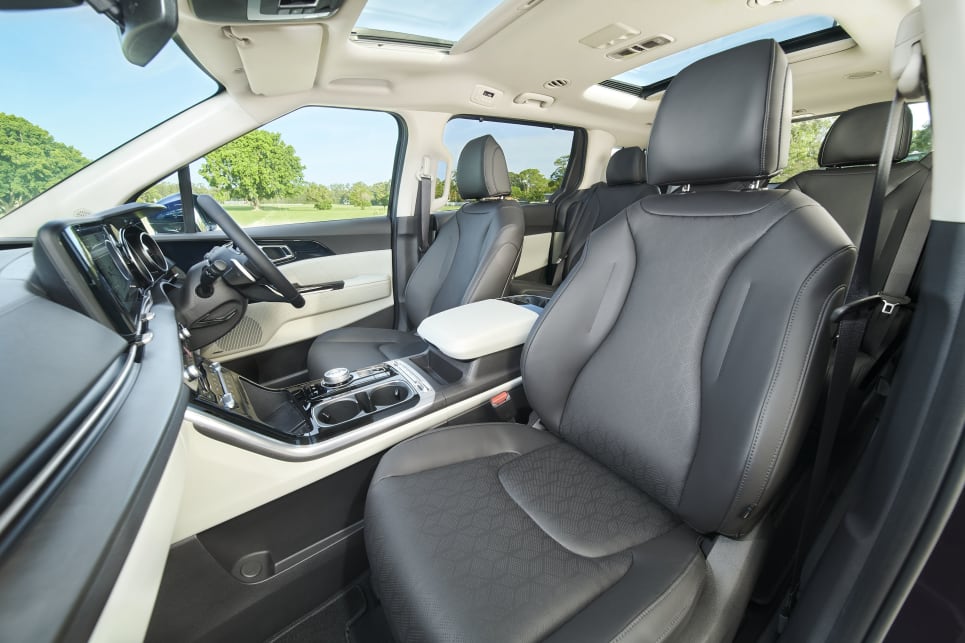 The top of the range Platinum features memory adjustable front seats (pictured: Carnival Platinum).