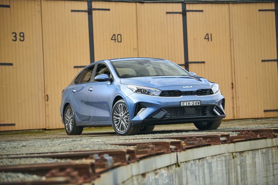 The front end of both the hatch and sedan have been redesigned to freshen up the look of the Cerato (Sport+ sedan pictured).