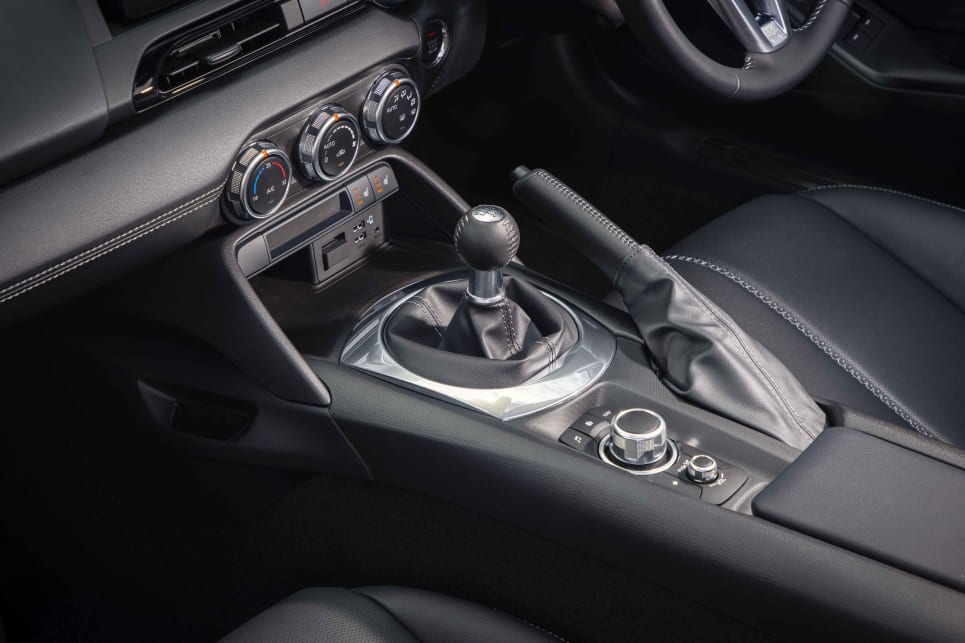 The GT RS also features black leather upholstery on its gear selector and handbrake.
