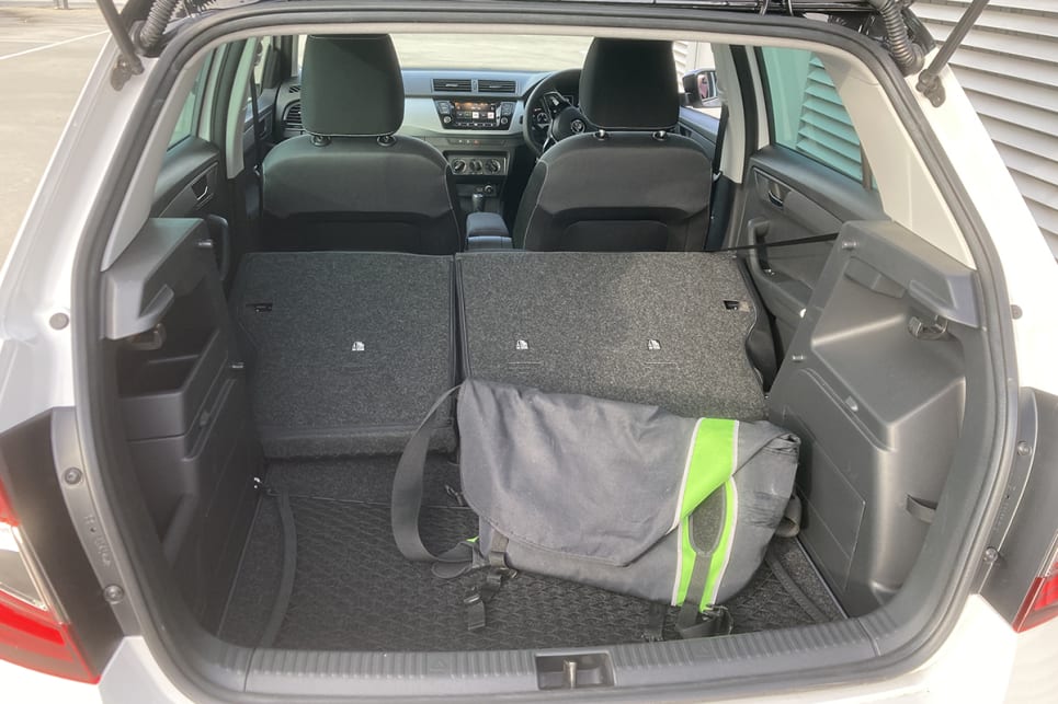 When the backrests are folded, the 330-litre cargo capacity (VDA) increases to a useful 1150L. (image: Byron Mathioudakis)
