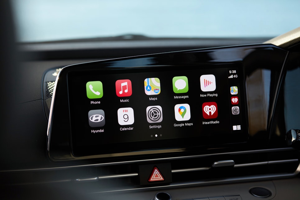 The second 10.25-inch screen features Apple CarPlay and Android Auto. (Elite variant pictured)