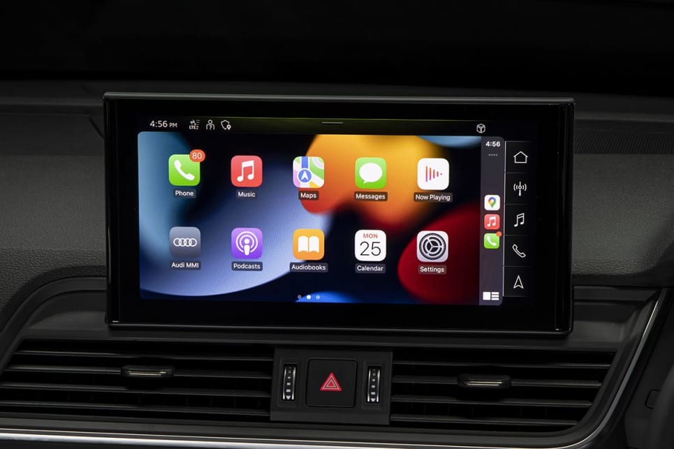 The 10.1-inch touchscreen features Apple CarPlay and Android Auto.