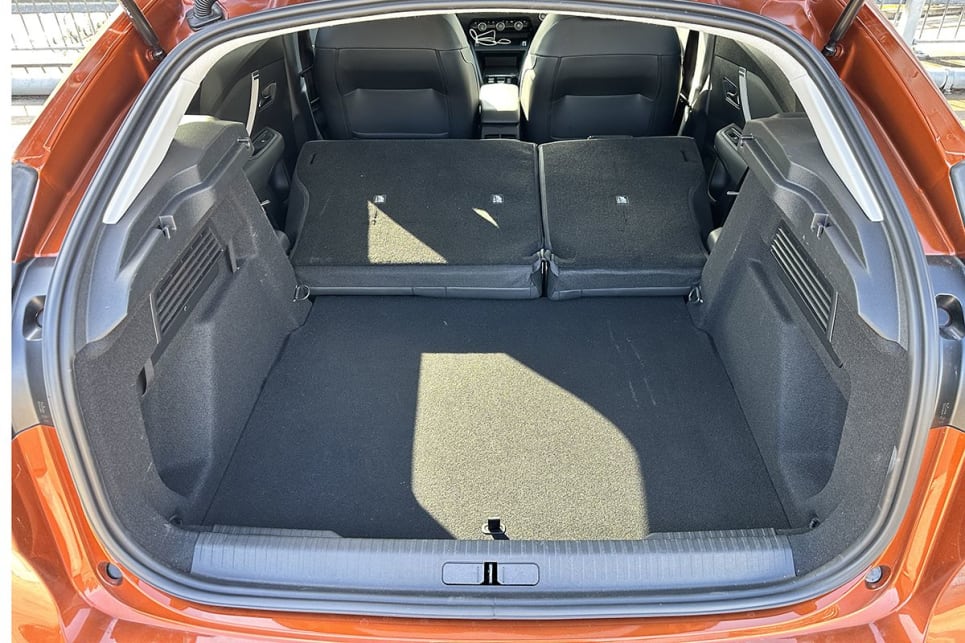 When the second row is down, the boot capacity increases to 1250L. (Image: Justin Hilliard)