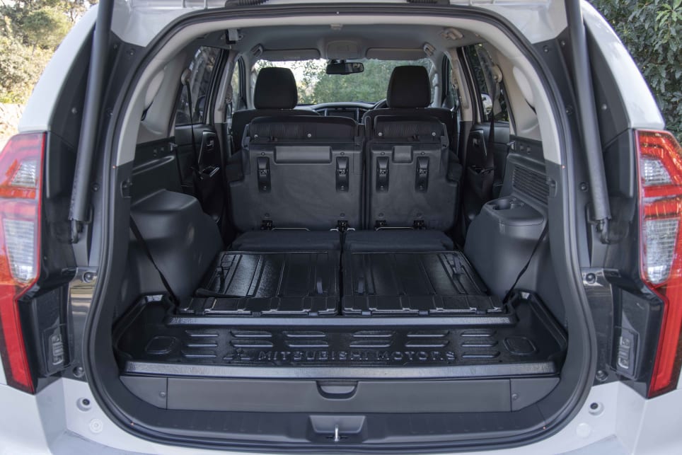 The rear cargo area’s volume is listed as 131 litres when all three rows are up (Image: Glen Sullivan).