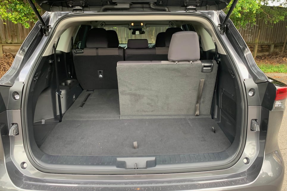 The boot space in the Kluger argues a pretty strong case if you’re shopping upwards from a RAV4 (Image: Matt Campbell).