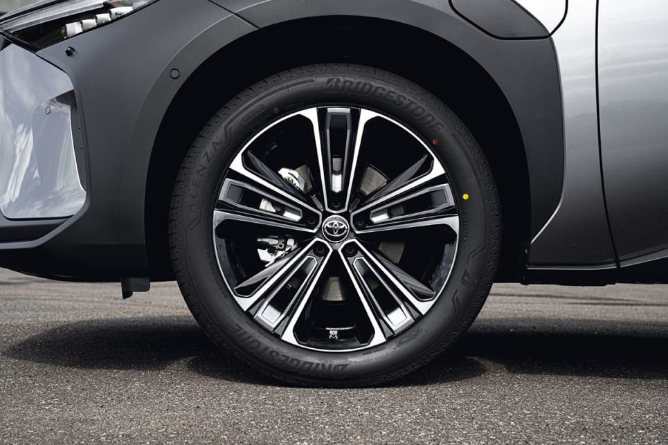 Standard on the bZ4X are 18-inch alloy wheels.