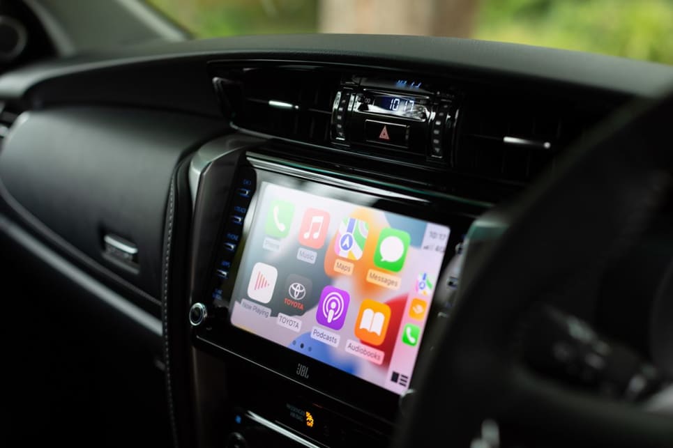 The Fortuner has Apple CarPlay and Android Auto connectivity. 