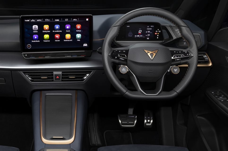 Behind the Born's steering wheel is a 5.3-inch digital instrument panel.