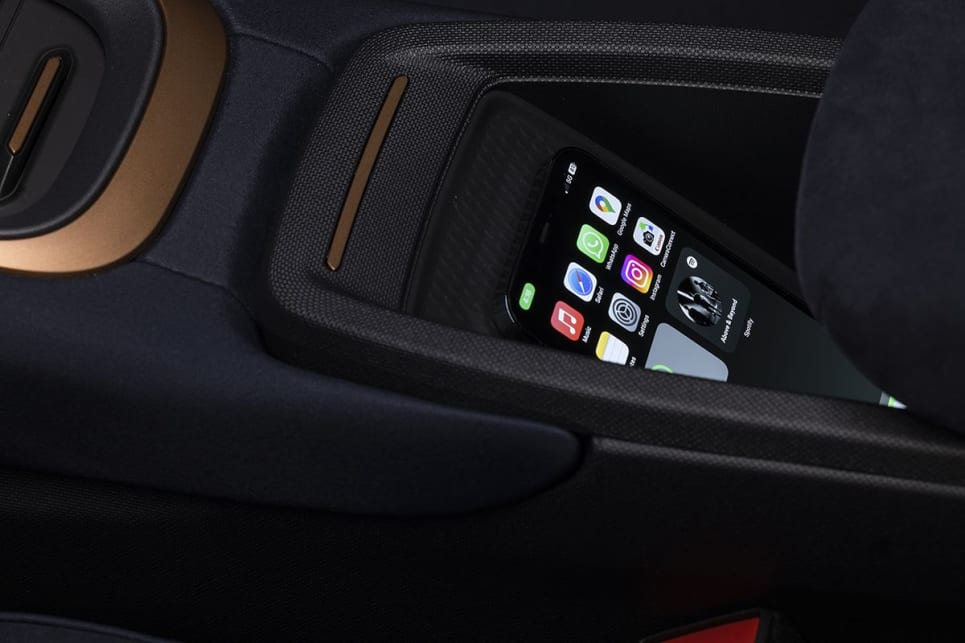 A wireless phone charger comes standard in the Cupra Born.